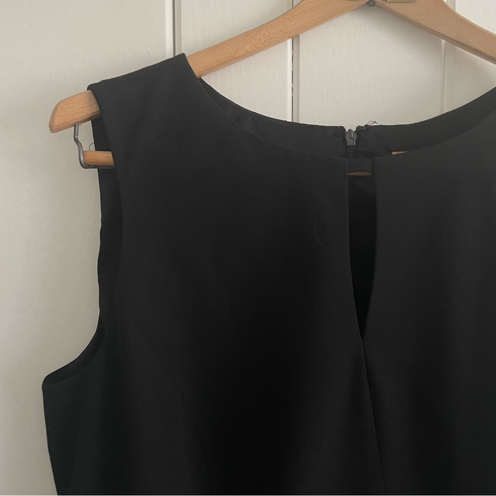 Alex Marie Black Sleeveless Sheath Midi Dress Cutout Minimalist Classic - Picture 3 of 8